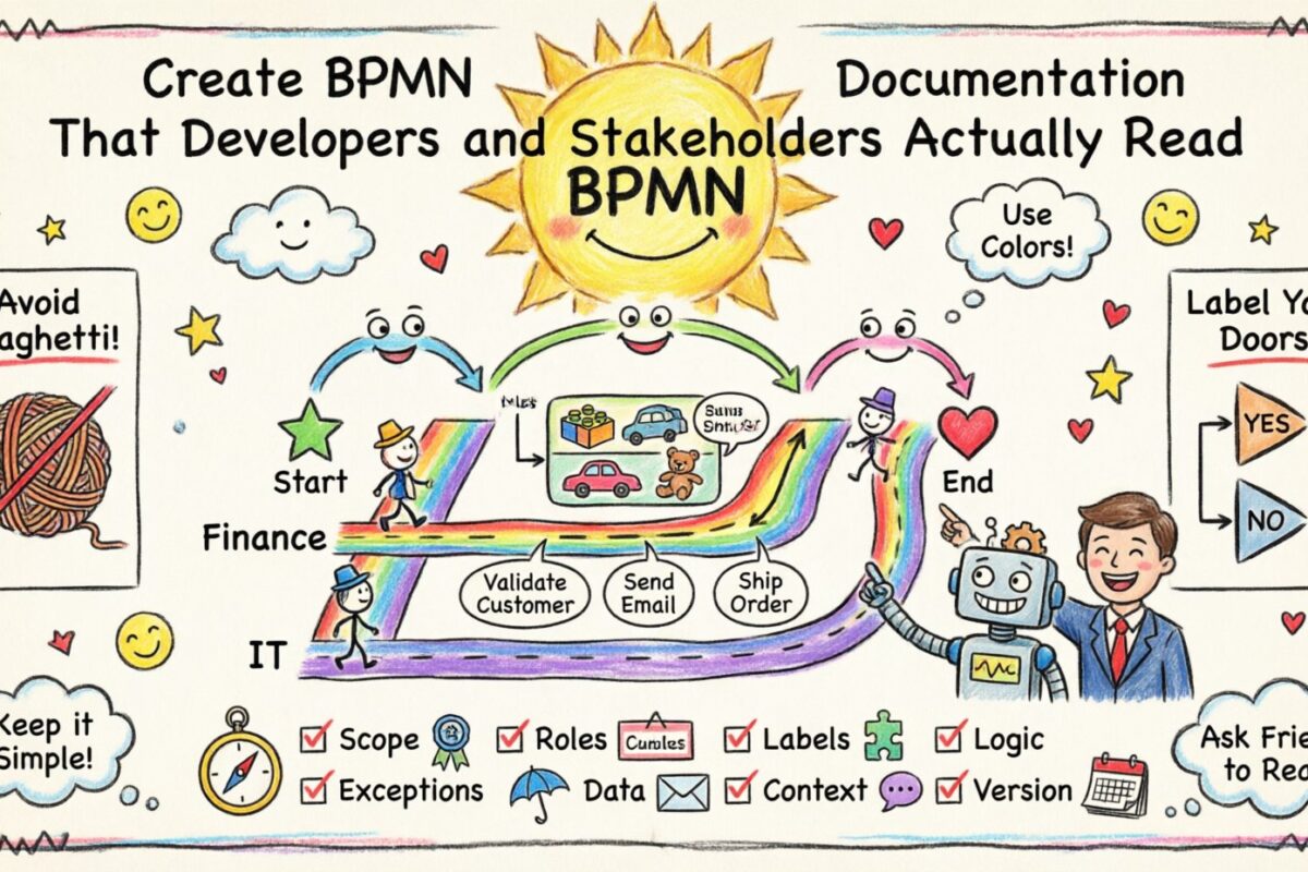 Erstellen Sie BPMN-Prozessdokumentation, die Entwickler und Stakeholder tatsächlich lesen