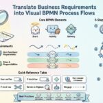 Traduzca los requisitos de negocio en flujos de procesos visuales BPMN de forma eficiente