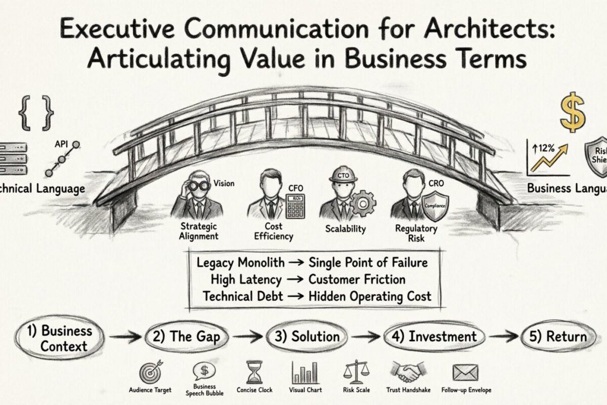 Guía de EA: Comunicación ejecutiva para arquitectos – Expresando valor en términos comerciales