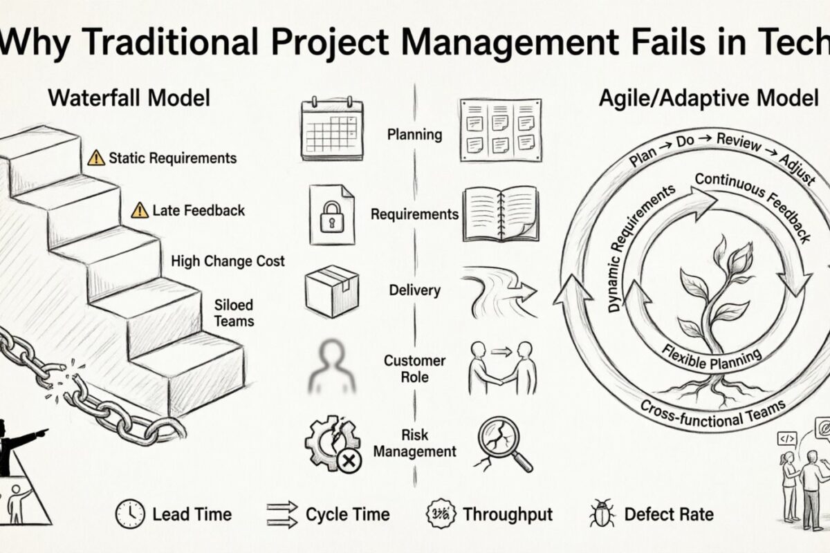 ¿Por qué la gestión tradicional de proyectos falla en tecnología: una mirada crítica y alternativas modernas