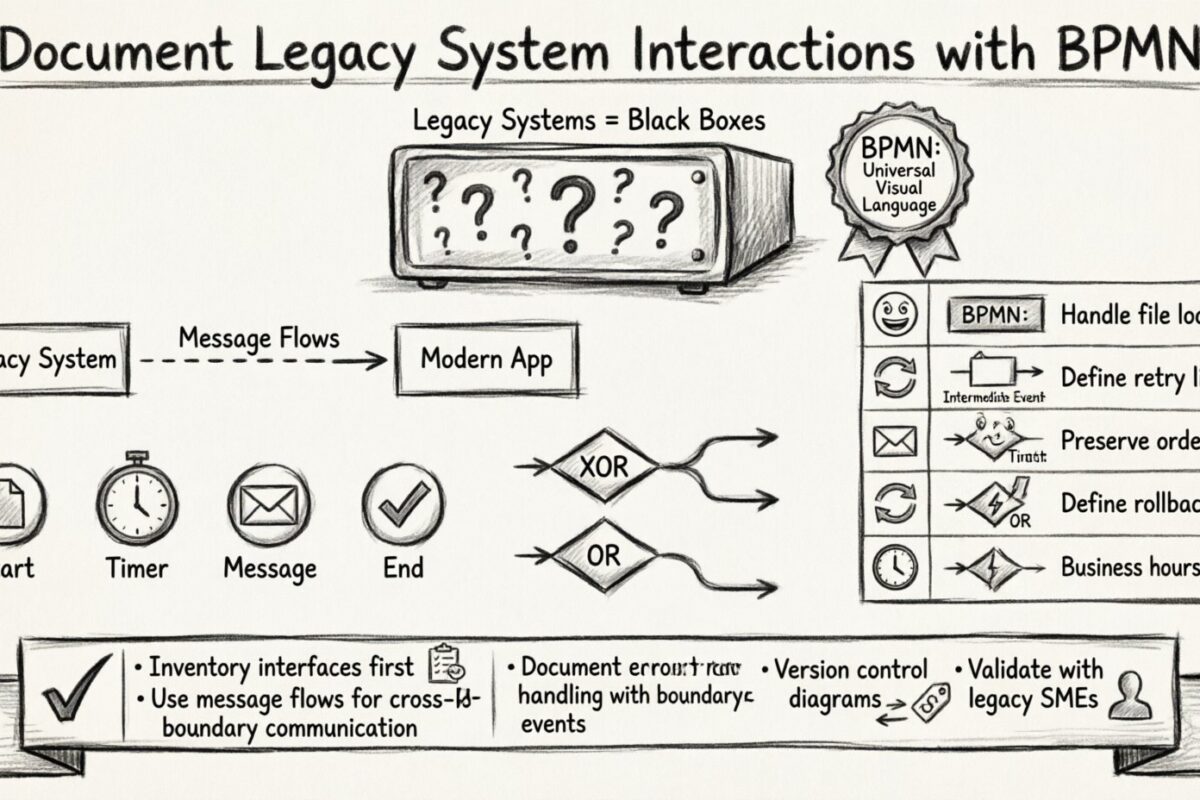 Guide BPMN : Documenter les interactions des systèmes hérités à l’aide de la notation de processus standard