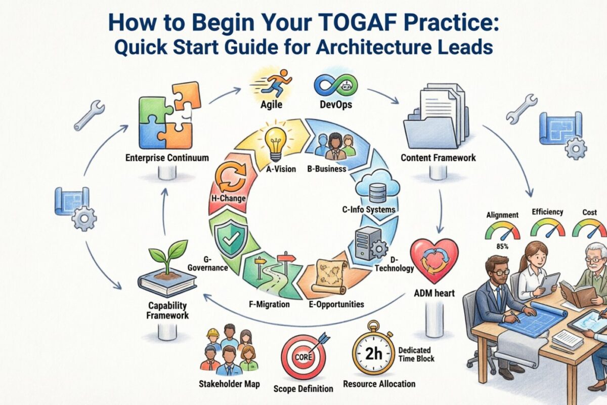 Comment commencer votre pratique TOGAF : le guide essentiel de démarrage rapide pour les responsables d’architecture