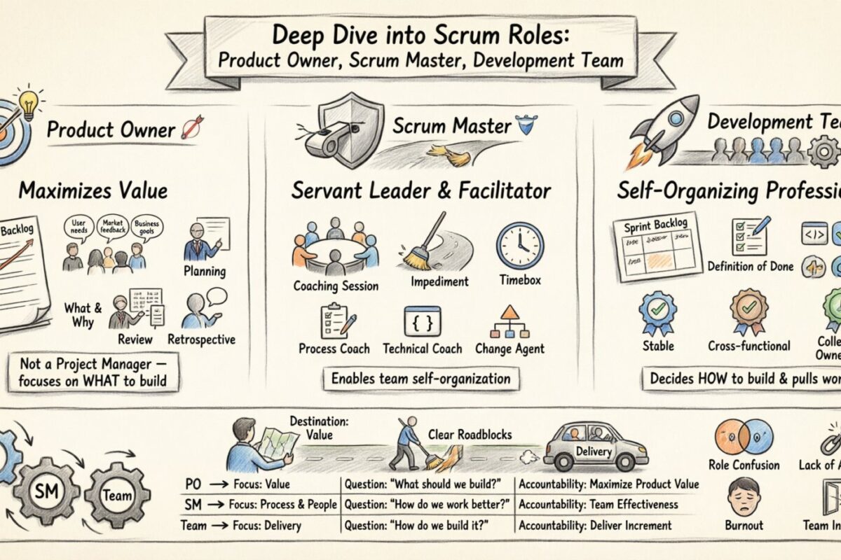 Mendalami Peran Scrum Secara Mendalam: Pemilik Produk, Master Scrum, Tim