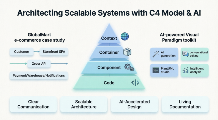 AI駆動のビジュアルパラダイムツールを活用したC4モデリングの実践的ケーススタディ：スケーラブルなシステムの設計