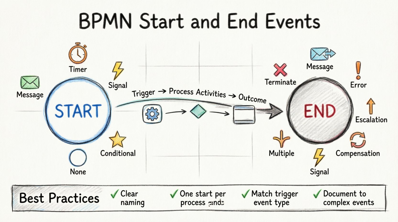 Clarify Process Triggers by Correctly Using Start and End Events Clarify Process Triggers by Correctly Using Start and End Events
