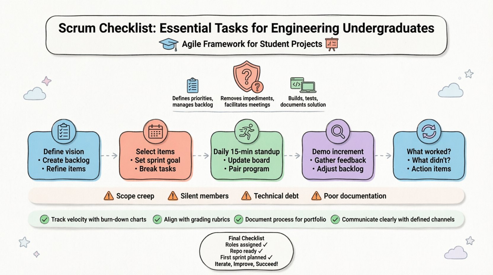 Scrum Checklist: Essential Tasks for Engineering Undergraduates