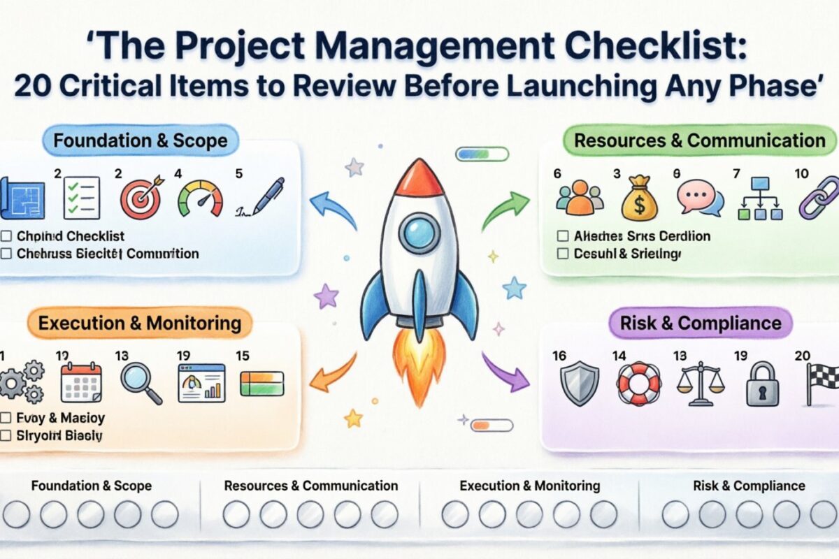 The Project Management Checklist: 20 Critical Items to Review Before Launching Any Phase The Project Management Checklist: 20 Critical Items to Review Before Launching Any Phase